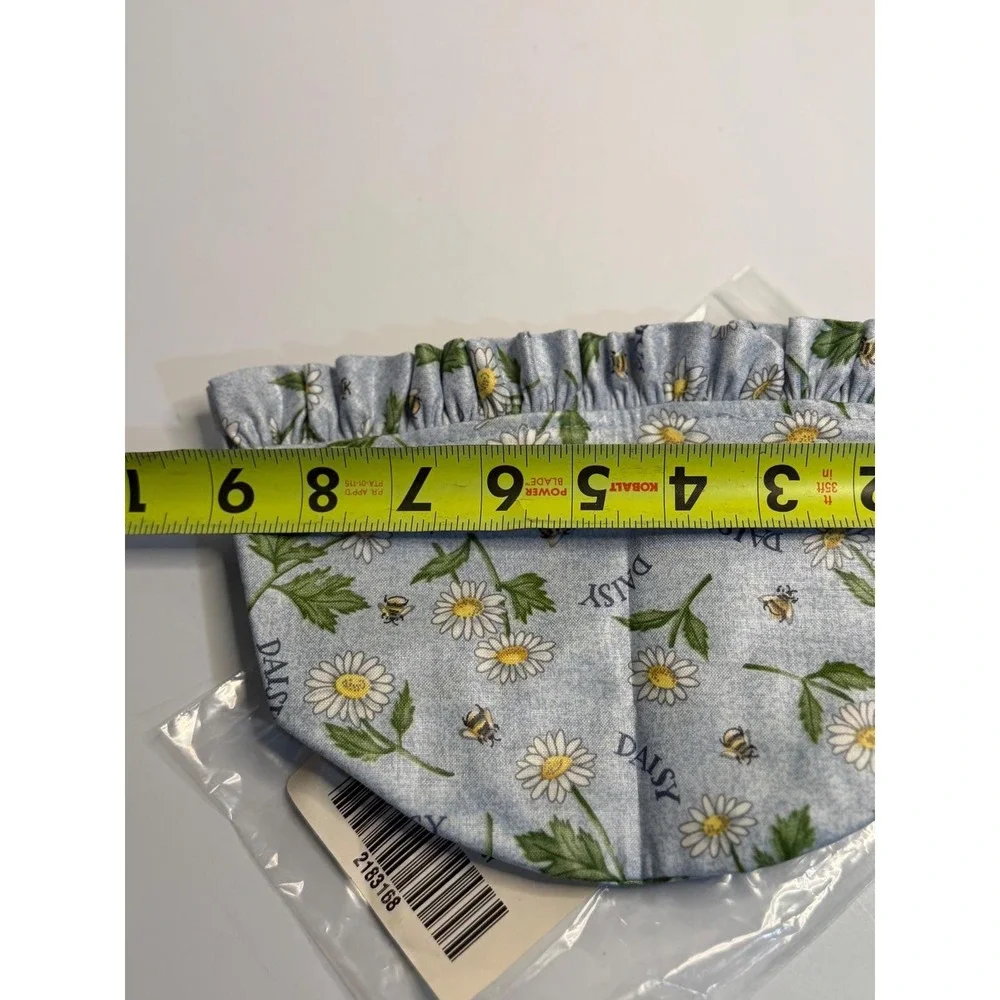 Longaberger Basket Fabric‎ Liner Blue Daisy Bee Floral Ruffle Trim New NIP